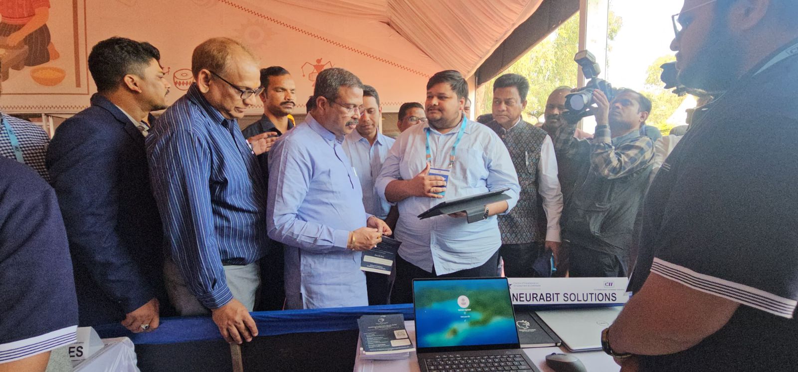 Honored to engage with Dharmendra Pradhan at CII Odisha, discussing the future of innovation and industry collaboration.