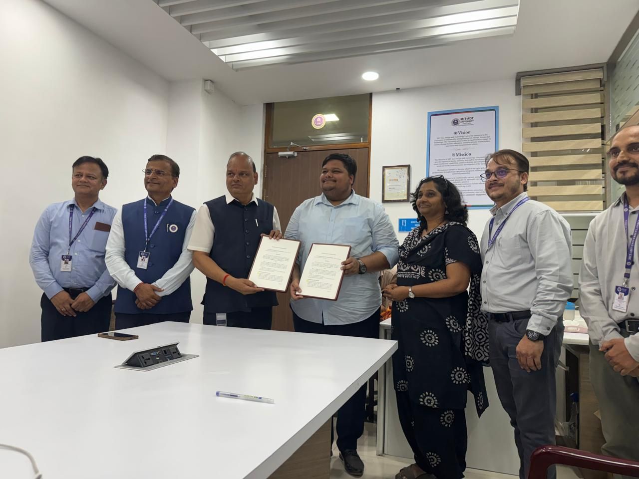 We are proud to sign an MoU with MIT Art, Design and Technology University, Pune, marking the beginning of a strategic partnership focused on innovation, research, skill development, internships, and bridging academia with industry.  Together, we're building opportunities, empowering talent, and shaping the future through collaboration.
